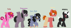 Size: 1125x445 | Tagged: safe, artist:dulcet-adopts, oc, oc only, pegasus, pony, unicorn, blank flank