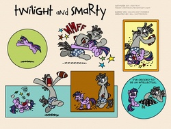 Size: 1623x1230 | Tagged: safe, artist:niban-destikim, smarty pants, twilight sparkle, g4, american football, calvin and hobbes, chess, comic, crossover, derp, dizzy, filly, foal, knocked silly, ponified, sports, twilight and smarty
