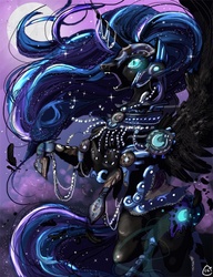 Size: 600x781 | Tagged: safe, artist:corrsollarobot, nightmare moon, g4, armor, female, solo