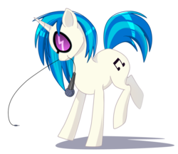 Size: 2074x1800 | Tagged: safe, artist:margony, dj pon-3, vinyl scratch, pony, unicorn, g4, cutie mark, female, hooves, horn, mare, microphone, mouth hold, simple background, solo, sunglasses, transparent background