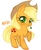 Size: 650x801 | Tagged: safe, artist:qpqp, applejack, earth pony, pony, g4, blushing, cute, female, jackabetes, looking at you, mouth hold, raised hoof, simple background, smiling, solo, white background