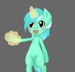 Size: 500x480 | Tagged: safe, artist:adelmlp, lyra heartstrings, pony, g4, bipedal, blushing, female, hand, magic, solo