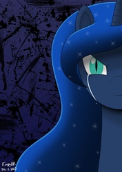 Size: 3508x4961 | Tagged: safe, artist:moonlight-pen, nightmare moon, princess luna, g4, crying, female, nightmare luna, solo