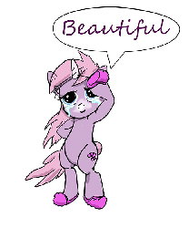 Size: 500x601 | Tagged: safe, pony, unicorn, beautiful, bipedal, gif, non-animated gif, solo, speech bubble, stompy slippers, unusual unicorn