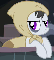 Size: 225x250 | Tagged: safe, screencap, soot stain, earth pony, pony, g4, hearth's warming eve (episode), background pony, bags under eyes, cropped, earth pony tribe, female, hearth's warming eve, mare, solo, unamused