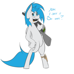 Size: 2000x2000 | Tagged: safe, artist:php120, oc, oc only, oc:sapphire sights, pegasus, pony, fallout equestria, bipedal, comic, commission, cutie mark, female, gun, hooves, mare, open mouth, optical sight, pipbuck, rifle, simple background, sniper, sniper rifle, solo, speech, talking, teeth, text, transparent background, weapon, wings