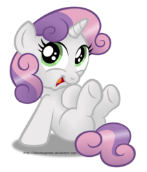 Size: 1280x1493 | Tagged: safe, artist:aleximusprime, sweetie belle, unicorn, g4, cute, diasweetes, female, filly, foal, horn, looking up, open mouth, simple background, sitting, solo, transparent background