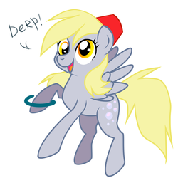 Size: 1024x1024 | Tagged: safe, artist:mirtash, derpy hooves, pegasus, pony, rcf community, g4, female, fez, hat, mare, simple background, solo, white background