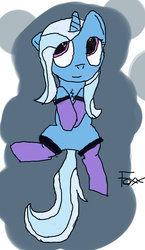 Size: 682x1172 | Tagged: safe, artist:tomfoxxy, trixie, pony, unicorn, g4, clothes, female, mare, on back, socks, solo