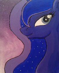 Size: 532x655 | Tagged: safe, artist:java--jive, princess luna, g4, acrylic painting, bust, female, smiling, solo, traditional art