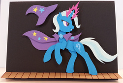 Size: 1567x1067 | Tagged: safe, artist:funkybacon, trixie, pony, unicorn, g4, female, mare, shadowbox, solo, stage