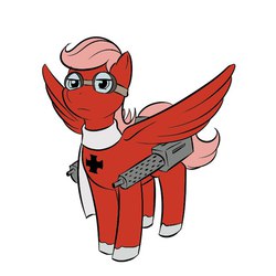 Size: 665x665 | Tagged: safe, artist:kloudmutt, pegasus, pony, clothes, cross, goggles, machine gun, ponified, red baron, scarf, solo, unshorn fetlocks