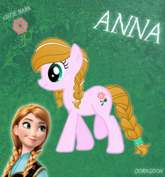 Size: 863x926 | Tagged: safe, artist:doragoon, pony, anna, disney, frozen (movie), ponified, solo