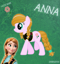 Size: 863x926 | Tagged: safe, artist:doragoon, pony, anna, clothes, disney, frozen (movie), ponified, solo