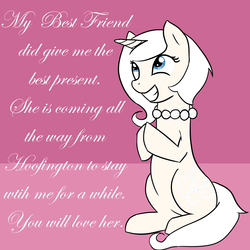 Size: 3500x3500 | Tagged: safe, artist:ivorylace, artist:katiespalace, oc, oc only, oc:ivory lace, pony, unicorn, ask, dialogue, female, grin, mare, necklace, smiling, solo, text, tumblr