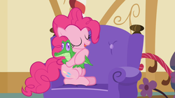 Size: 1050x590 | Tagged: safe, screencap, gummy, pinkie pie, g4, just for sidekicks, my little pony: friendship is magic, hug