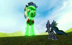 Size: 1680x1050 | Tagged: safe, artist:johnnyxluna, princess luna, oc, oc:johnny, g4, 3d, gmod, macro, prank