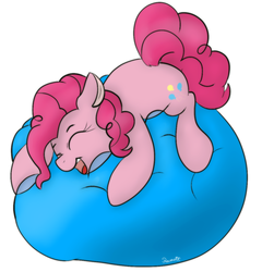 Size: 3000x3130 | Tagged: safe, artist:ramott, pinkie pie, earth pony, pony, g4, balloon, balloon riding, female, that pony sure does love balloons