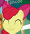 Size: 406x452 | Tagged: safe, screencap, apple bloom, earth pony, pony, flight to the finish, g4, faic, generic happy face