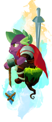 Size: 600x1400 | Tagged: safe, artist:mastercheefs, spike, g4, bastion (game), male, solo, the kid