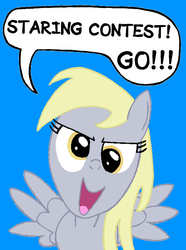 Size: 518x697 | Tagged: safe, artist:pj202718, artist:samueleallen, derpy hooves, pegasus, pony, g4, female, mare, solo, staring contest