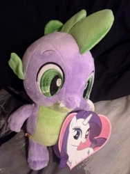 Size: 240x320 | Tagged: safe, rarity, spike, g4, build-a-bear, female, irl, male, photo, plushie, ship:sparity, shipping, spike plushie, straight