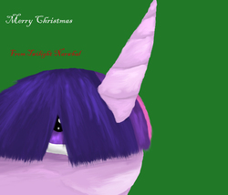 Size: 1512x1296 | Tagged: safe, artist:green-day28, twilight sparkle, narwhal, g4, ambiguous gender, christmas, merry christmas, solo, species swap