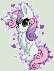 Size: 359x473 | Tagged: safe, artist:tami-kitten, sweetie belle, g4, female, heart, solo