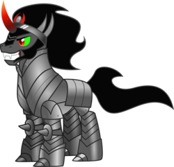 Size: 5500x5311 | Tagged: dead source, safe, artist:theshadowstone, king sombra, pony, unicorn, g4, absurd resolution, armor, full plate armor, male, plate armor, simple background, solo, transparent background, vector