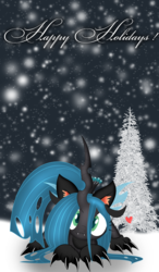 Size: 2334x4000 | Tagged: safe, artist:qcryzzy, artist:zev, queen chrysalis, g4, cat ears, cute, cutealis, female, solo