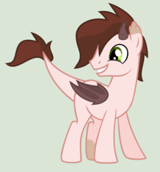 Size: 1120x1204 | Tagged: safe, artist:unoriginai, oc, oc only, oc:light hearted, bat pony, chimera, dracony, hybrid, pony, interspecies offspring, magical lesbian spawn, offspring, parent:oc:agnes, parent:oc:serenity, parents:oc x oc, simple background, solo