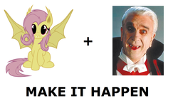 Size: 1176x700 | Tagged: safe, fluttershy, bat pony, human, bats!, g4, my little pony: friendship is magic, dracula, dracula: dead and loving it, exploitable meme, flutterbat, irl, irl human, leslie nielsen, make it happen, mel brooks, meme, photo, race swap