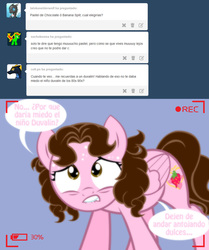 Size: 1236x1479 | Tagged: safe, artist:shinta-girl, oc, oc only, oc:shinta pony, ask, duvalin, duvalin boy, solo, spanish, translated in the description, tumblr