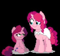 Size: 450x420 | Tagged: safe, oc, oc only, oc:gloomy, oc:marker pony, animated, black background, blinking, boop, extreme speed animation, mlpg, open mouth, pixel art, scrunchy face, simple background, sitting, smiling