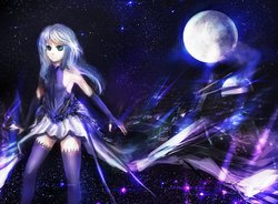 Size: 1041x767 | Tagged: safe, artist:elkaart, princess luna, human, g4, female, humanized, light skin, solo