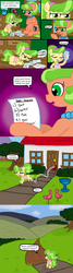 Size: 640x2399 | Tagged: safe, artist:ficficponyfic, chickadee, ms. peachbottom, oc, cyoa:peachbottom's quest, g4, cyoa