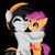 Size: 500x500 | Tagged: safe, artist:midnightmeowth, scootaloo, oc, oc:arty, g4, hug