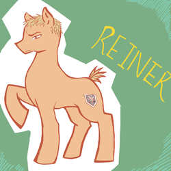 Size: 1024x1024 | Tagged: safe, artist:zonderdidi, pony, attack on titan, ponified, reiner braun, solo