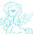 Size: 512x512 | Tagged: safe, artist:zonderdidi, fluttershy, pegasus, pony, rabbit, g4, animal, female, mare, monochrome