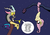 Size: 1280x904 | Tagged: safe, artist:joeywaggoner, discord, fluttershy, bat pony, draconequus, pony, bats!, g4, dialogue, flutterbat, hanging, night, prehensile tail, race swap, stars, tree, upside down