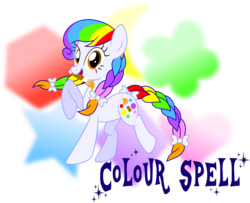 Size: 4953x4015 | Tagged: safe, artist:meganlovesangrybirds, oc, oc only, oc:colour spell, earth pony, pony, absurd resolution, paintbrush, solo