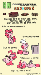 Size: 2500x4500 | Tagged: safe, artist:doggonepony, pinkie pie, g4, baking, brownie, chef's hat, cute, diapinkes, eating, food, guide, hat, heart, oven, recipe