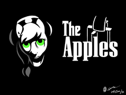 Size: 1024x768 | Tagged: safe, artist:gasmaskfox, applejack, g4, apple mafia, female, mafia, movie, parody, solo, the godfather