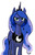 Size: 1242x1920 | Tagged: safe, artist:vombavr, princess luna, g4, female, frown, simple background, solo
