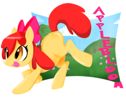 Size: 3300x2550 | Tagged: safe, artist:geekoflove, apple bloom, g4, female, field, solo, tree