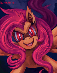 Size: 1736x2215 | Tagged: safe, artist:erovoid, fluttershy, bat pony, pony, bats!, g4, female, flutterbat, race swap, solo