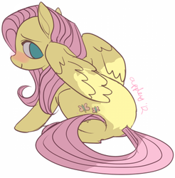 Size: 376x382 | Tagged: safe, artist:senpeep, fluttershy, g4, cute, female, solo