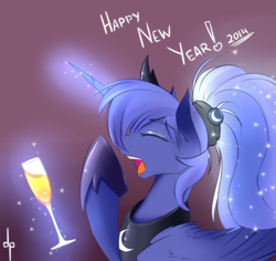 Size: 1000x943 | Tagged: safe, artist:dream-phoenix, princess luna, g4, female, high ponytail, magic, ponytail, solo, yawn