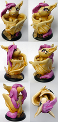 Size: 2368x4968 | Tagged: safe, artist:daoldhorse, fluttershy, bat pony, pony, bats!, g4, flutterbat, irl, photo, race swap, sculpture, solo