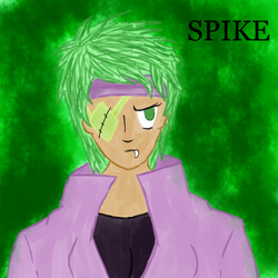 Size: 700x700 | Tagged: safe, artist:protectivepanda, spike, human, g4, eyepatch, humanized, light skin, rule 63, solo